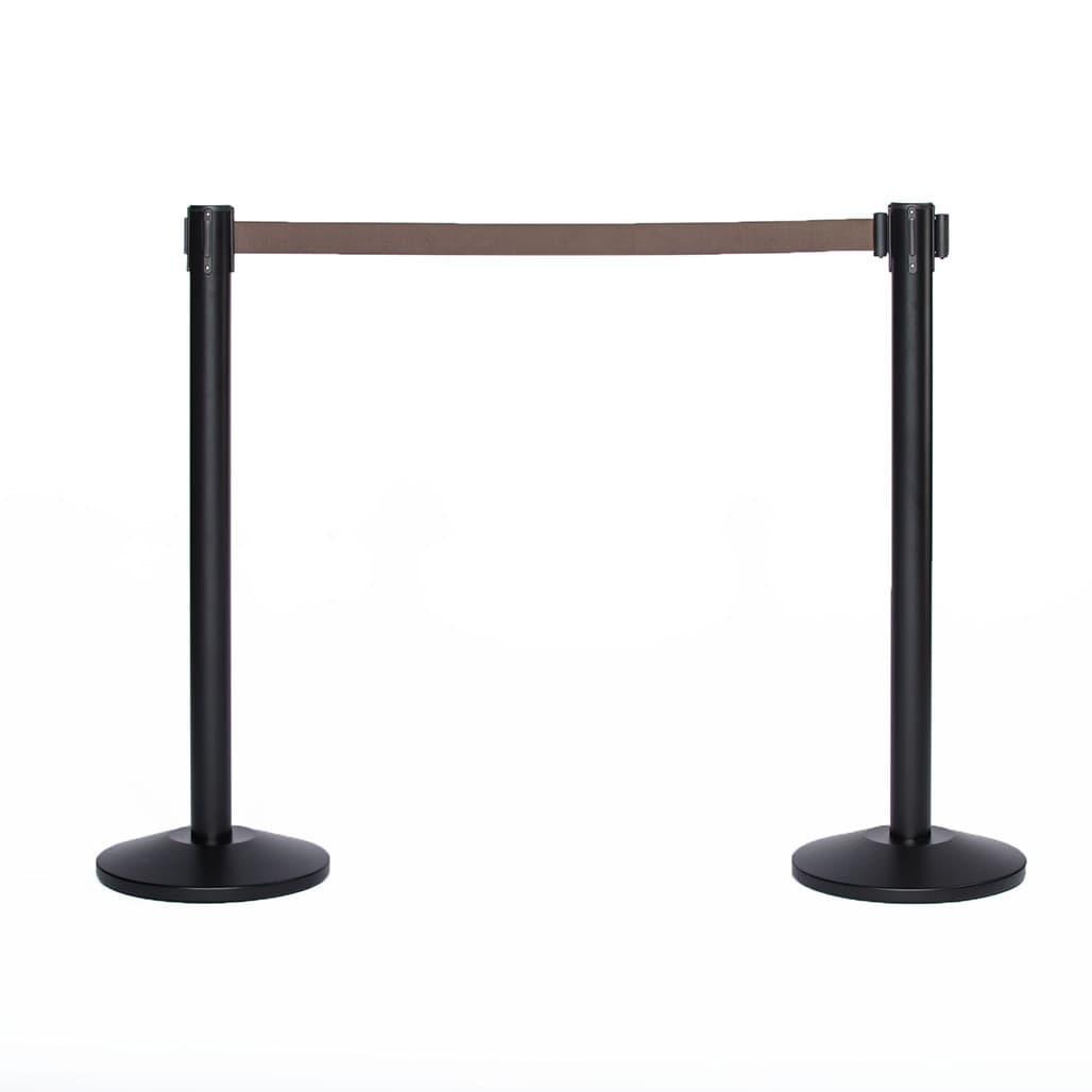 Black stanchion with Retractable Belt