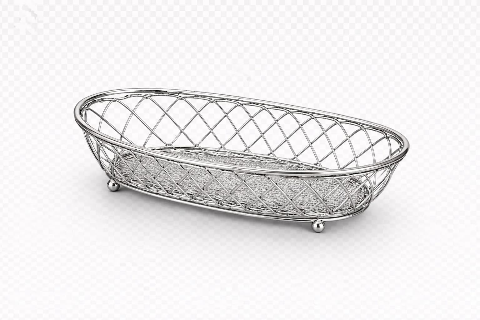 Bread Basket - Silver-Plate Wire